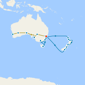 Indian Pacific Rail from Perth to Sydney, New Zealand, Tasmania and Melbourne with Stay