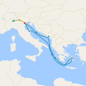 Lake Como & Venice Stays with Montenegro & Greece Cruise