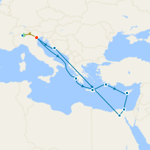 Lake Como & Venice Stays with Italy, Greece, Egypt & Croatia Cruise