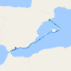 Mediterranean from Barcelona to Malaga