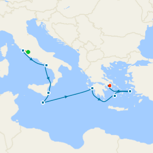 Greek Isles & Western Med Fly Cruise with Rome & Athens Stays 
