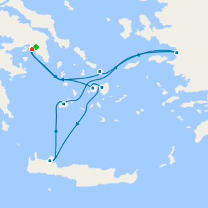 Greek Isles from Athens Fly Cruise with Acropolis Private Walking Tour 