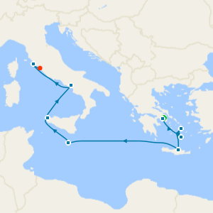 Greek Isles & Western Med Fly Cruise from Athens with Acropolis Private Walking Tour 