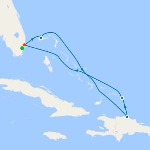 Eastern Caribbean with Bahamas cruise from Fort Lauderdale with 1nt Stay