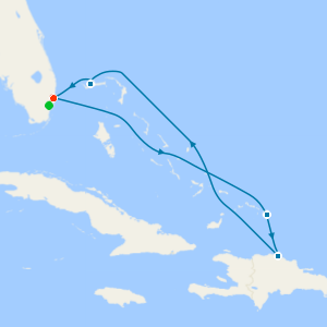 Eastern Caribbean with Bahamas cruise from Fort Lauderdale with 1nt Stay