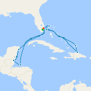 Eastern and Western Caribbean cruise from Fort Lauderdale with 1nt Stay