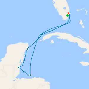 Western Caribbean with Mexico cruise from Fort Lauderdale with 1nt Stay