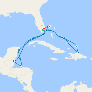 Eastern and Western Caribbean cruise from Fort Lauderdale with 1nt Stay