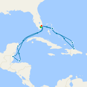 Eastern and Western Caribbean cruise from Fort Lauderdale with 1nt Stay