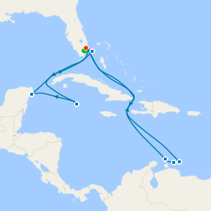 Western & Southern Caribbean Adventure from Ft. Lauderdale with 1nt Stay