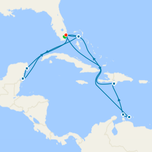 Southern & Western Caribbean Adventure from Ft. Lauderdale with 1nt Stay