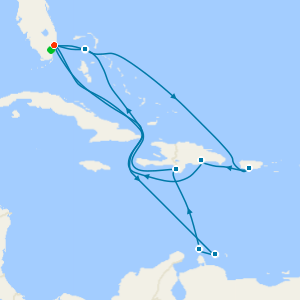 Southern & Western Caribbean Adventure from Ft. Lauderdale with 1nt Stay