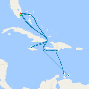Western & Southern Caribbean Adventure with Miami Beach Stay