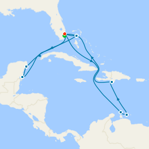 Western & Southern Caribbean Adventure with Miami Beach Stay