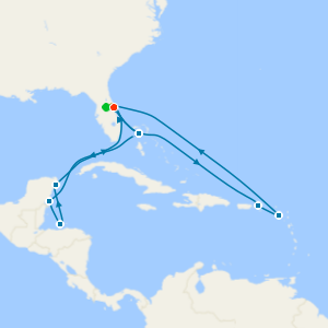 Western & Eastern Caribbean Adventure from Port Canaveral with Orlando Stay