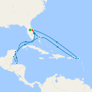 Eastern & Western Caribbean Adventure from Port Canaveral with Orlando Stay