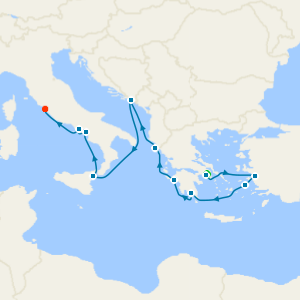 Greek Isles & Western Med Fly Cruise to Rome with Private Acropolis Walking Tour 