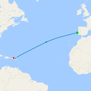 Transatlantic from Lisbon to Charlotte Amalie, St. Thomas