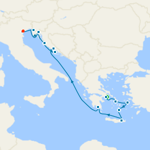 Adriatic Sea & Greek Isles Fly Cruise with Stays in Athens and Venice Island