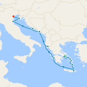 Adriatic Sea & Greek Isles Fly Cruise with Stays in Athens & Venice Island