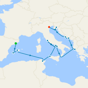 An Extended Journey Through Adriatic Legends and Southern Mediterranean Shores from Barcelona to Fusina(Venice) - Fly Cruise