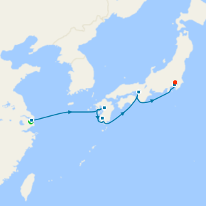 Shanghai, Kagoshima and Kobe to Tokyo with Stays