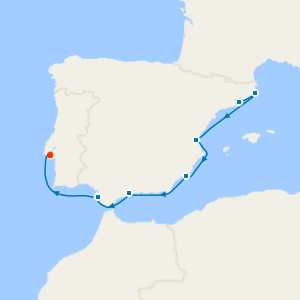 Iberia from Barcelona to Lisbon Fly Cruise with Two Night Stay 