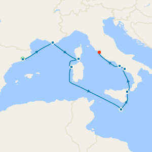 Western Med from Barcelona Fly Cruise to Rome with Two Night Stay 