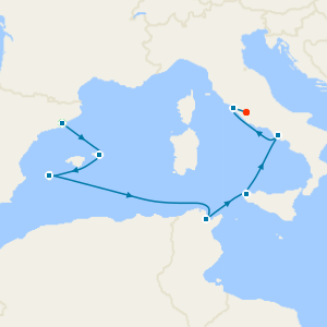 A Journey through Cultural Elegance & Timeless Discovery from Barcelona to Rome Fly Cruise with Hotel Stays 