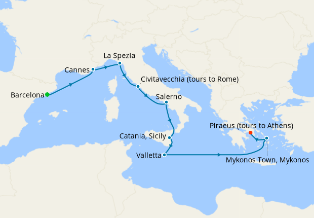 Cruise Itinerary Map