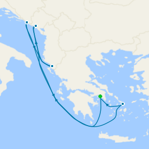 The Adriatic, Albania & Greece from Athens