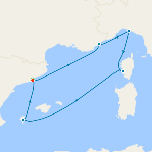 French Riviera, Italy & Ibiza Overnight from Barcelona with Stay