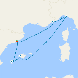 French Riviera, Italy & Ibiza Overnight from Barcelona with Stay