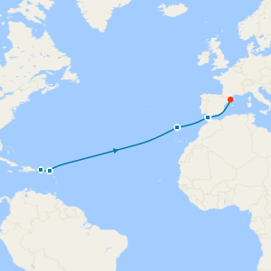 Transatlantic Cruise from San Juan to Barceona with Stay