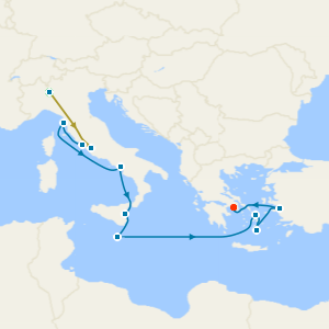Swiss Alps, Bernina Red Train and Mediterranean Explorer to Athens with Milan and Rome Stays
