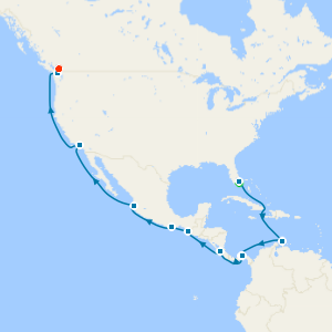 Panama Canal & Pacific Coast with Miami Beach and Vancouver Stays