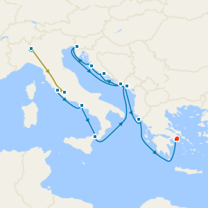 Swiss Alps, Bernina Red Train and Around Italy’s Boot plus Croatia with Rome, MIlan and Athens Stays