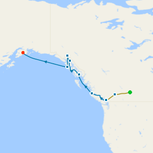 GoldLeaf Rocky Mountaineer from Banff to Vancouver & Alaska from Vancouver to Seward