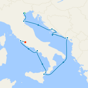  Mediterranean Romance Fly Cruise with Venice Island & Rome Stays 