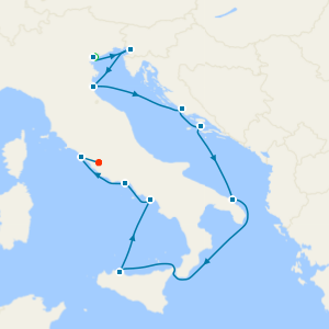 Adriatic Sea & Western Med Fly Cruise with Venice Island & Rome Stays