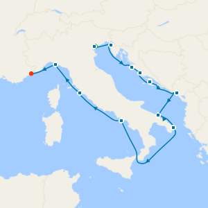 Adriatic Sea & Western Med Fly Cruise to Nice with Two Night Venice Island Stay 