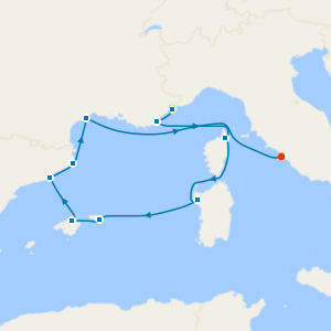 Western Med Fly Cruise to Rome with Two Night Nice Stay