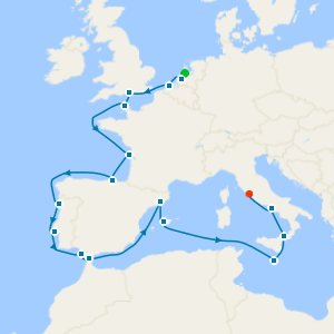 England, France, Iberia & Italy with Malta Overnight from Rotterdam with Amsterdam Stay