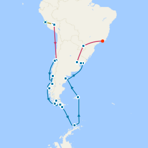 Ultimate South America with Machu Picchu, Iguazu Falls, Rio and South America & Antarctica from San Antonio