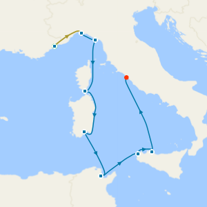 Italy, France & Tunisia from Genoa Fly Cruise with Two Nights in Nice & French Riviera Train 