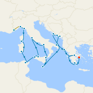 Mediterranean Mosaic Fly Cruise from Genoa with Two Nights in Nice & French Riviera Train 