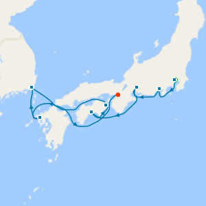 Tokyo and Southern Japan Cruise to Osaka with 1 Night Stay