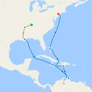 Deep South Music Adventure includes Nashville, Memphis & New Orleans with Tours and Caribbean Cruise to New York