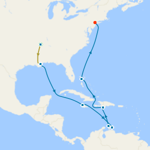 Music Cities of the Deep South with Tours & Caribbean Cruise from New Orleans to New York