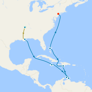 Music Cities of the Deep South with Tours & Caribbean Cruise from New Orleans to New York
